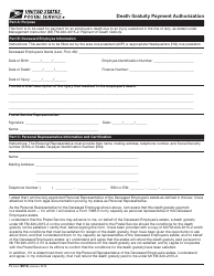Document preview: PS Form 6510 Death Gratuity Payment Authorization