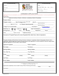 Document preview: Variance Application Form - Anne Arundel County, Maryland