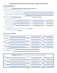 Sales/Use Tax License Application Form - City of Golden, Colorado, Page 2