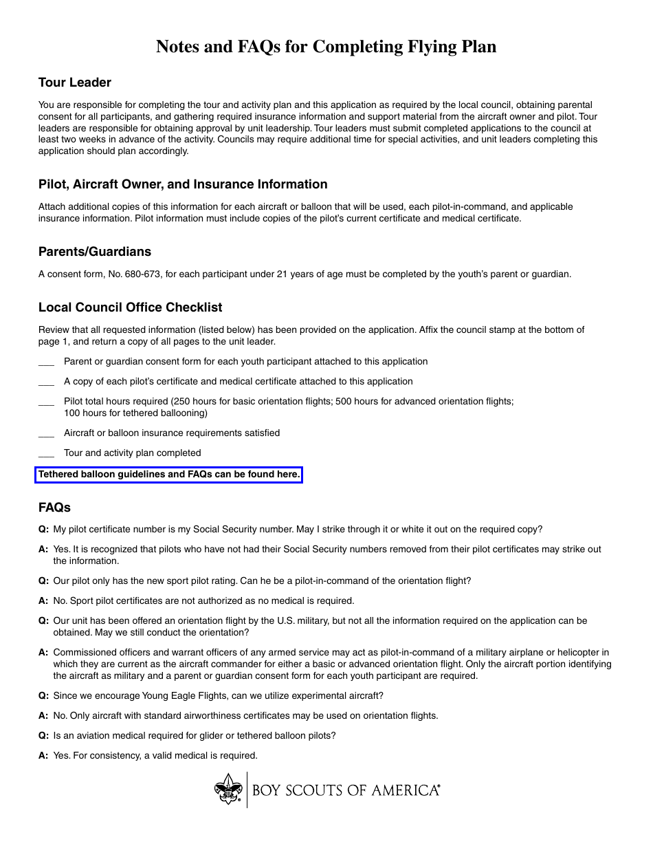 Flying Plan Checklist - Boy Scouts of America, Page 3