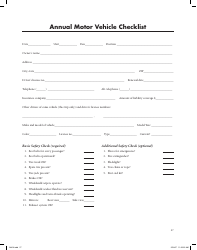 Document preview: Annual Motor Vehicle Checklist - Boy Scouts of America