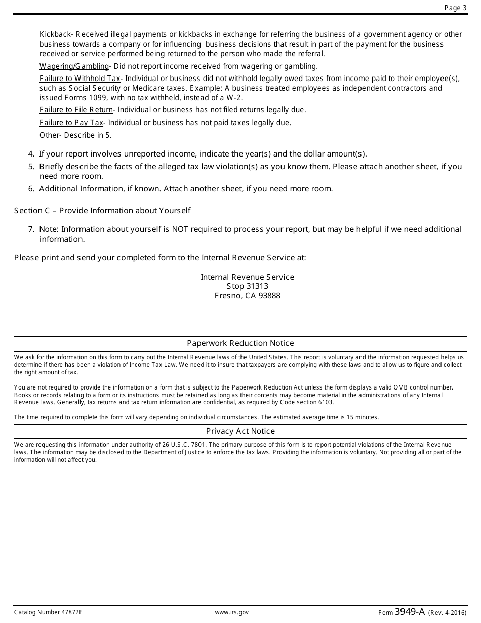 Irs Form 3949 A Fill Out Sign Online And Download Fillable Pdf