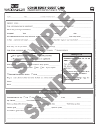 Document preview: Form M163 OR-WA Consistency Guest Card - Multifamily Nw - Sample