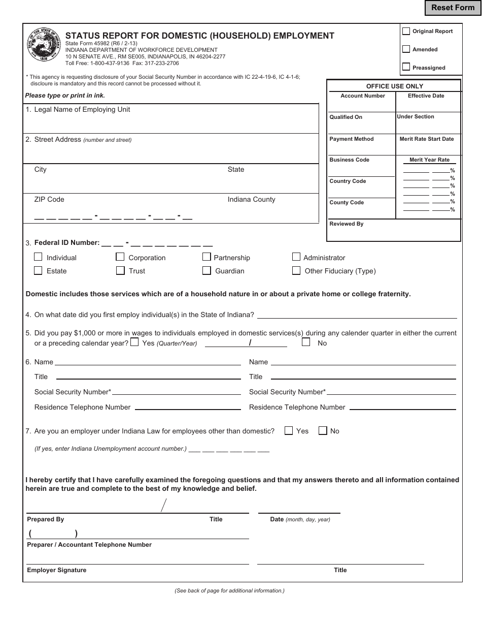 State Form 45982 - Fill Out, Sign Online and Download Fillable PDF ...