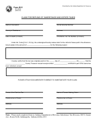 Form IH-5 &quot;Claim for Refund of Inheritance and Estate Taxes&quot; - Indiana
