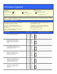 Document preview: Performance Appraisal Form