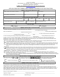Form HSMV82012 Application for Towing and Storage Certificate of Destruction - Florida