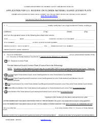 Document preview: Form HSMV83030 Application for U.S. Reserve or Florida National Guard License Plate - Florida
