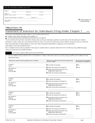 Official Form 108 Statement of Intention for Individuals Filing Under Chapter 7