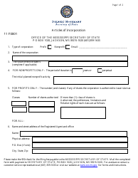 Form 11 Articles of Incorporation - Mississippi