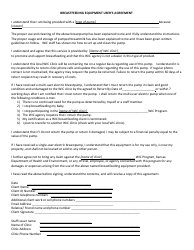 Document preview: Breastfeeding Equipment User's Agreement Form - Wic Program - Kansas
