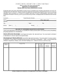 &quot;Application for Reinstatement - Kansas Adult Care Home Administrator License&quot; - Kansas