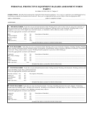 Document preview: Personal Protective Equipment Hazard Assessment Form - Nc State University