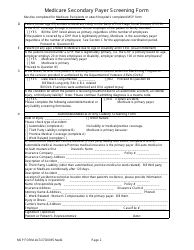 Medicare Secondary Payer Screening Form, Page 2