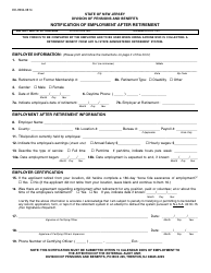 Document preview: Form EE-0904-0814 Notification of Employment After Retirement - New Jersey