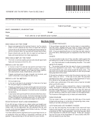 Form SU-452 Vermont Use Tax Return - Vermont, Page 2