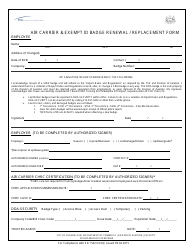 Air Carrier &amp; Exempt Id Badge Renewal / Replacement Form - City of Philadelphia, Pennsylvania