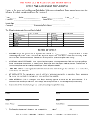 Document preview: Offer and Agreement to Purchase Template