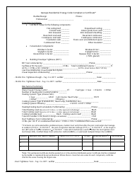 &quot;Residential Energy Code Compliance Certificate Form&quot; - Fayette County, Georgia (United States)