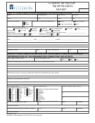 Document preview: Student or Visitor Injury/Illness Report Template - California State University