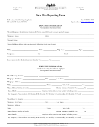 Document preview: New Hire Reporting Form - Arizona