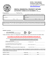 &quot;Rental Residential Property Return Form&quot; - County of Charleston, South Carolina