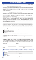 Document preview: Health Care Proxy Form - New York