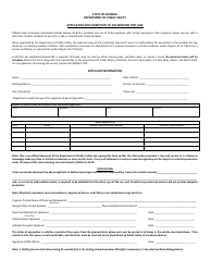 Document preview: Application for Exemption to the Window Tint Law - Georgia (United States)