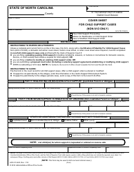 Form AOC-CV-640 Cover Sheet for Child Support Cases (Non-IV-D Only) - North Carolina