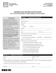&quot;Reemployed Retiree Notification Form - State Teachers Retirement System of Ohio&quot; - Ohio