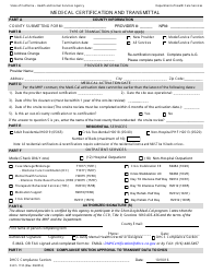 Document preview: Form DHCS1735 Medi-Cal Certification and Transmittal - California
