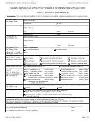 Document preview: Form DHCS1736 County-Owned and Operated Certification Application - California