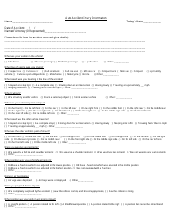 Auto Accident Injury Information Form