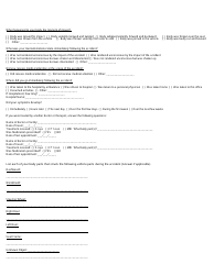 Auto Accident Injury Information Form, Page 2