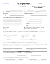 Application Form for Business License - City of Glasgow, Kentucky, Page 2