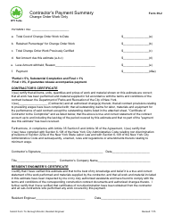 Form 39-2 Contractor's Payment Summary for Change Order Work - New York City