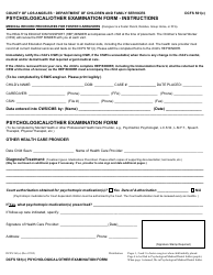 Document preview: Form DCFS561(C) Psychological/Other Examination Form - County of Los Angeles, California