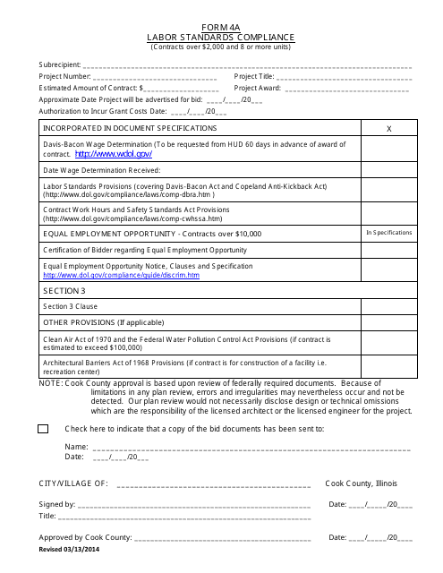 Labor Standards Compliance Form