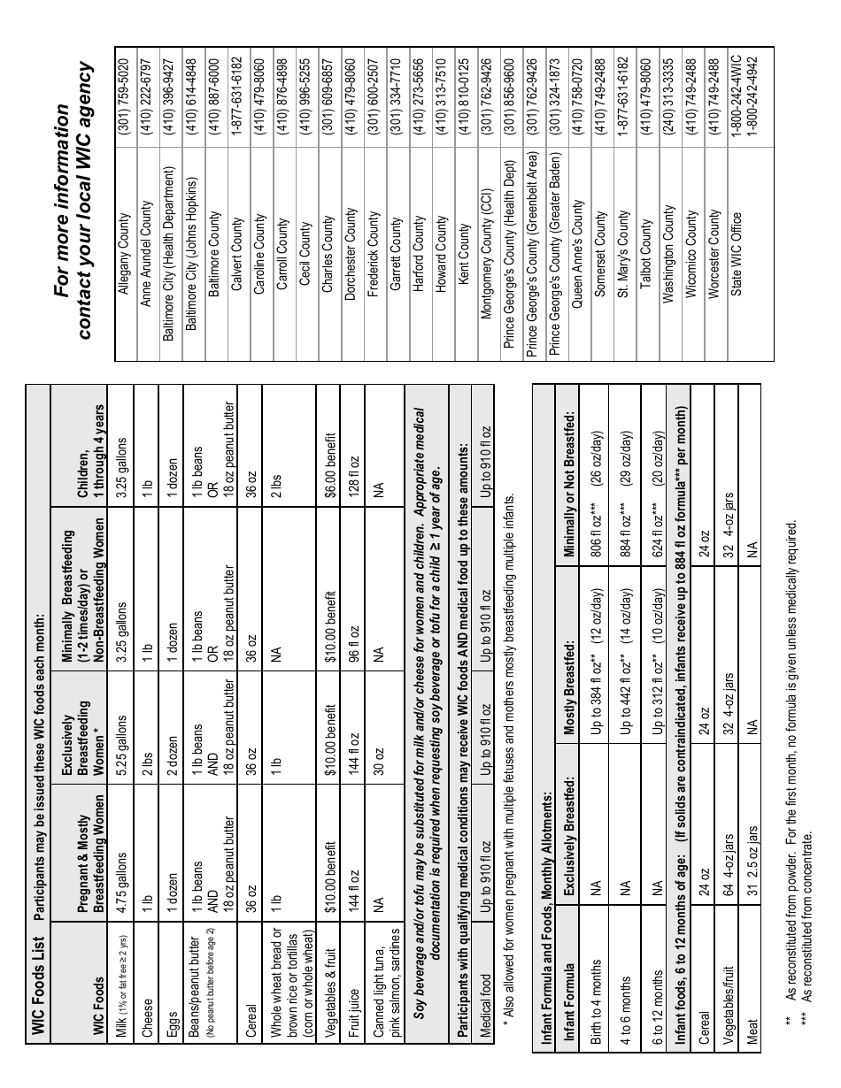 Wic Program Medical Documentation Form - Maryland, Page 2