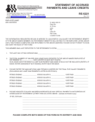 Document preview: Form RS6221 Statement of Accrued Payments and Leave Credits - New York