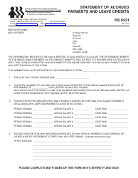 Form RS6221 Statement of Accrued Payments and Leave Credits - New York