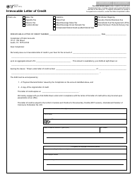 Document preview: Form 00-812 Irrevocable Letter of Credit - Texas