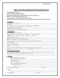 Nursing Communication Documentation Form Download Printable PDF | Templateroller