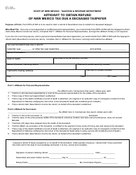 Form RPD-41083 &quot;Affidavit to Obtain Refund of New Mexico Tax Due a Deceased Taxpayer&quot; - New Mexico