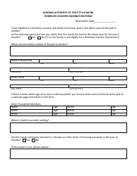 &quot;Homeless Voucher Nomination Form&quot; - Salem, Oregon