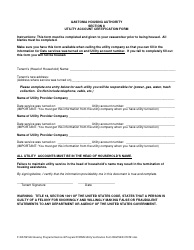 Document preview: Section 8 Utility Account Certification Form - Gastonia Housing Authority - North Carolina