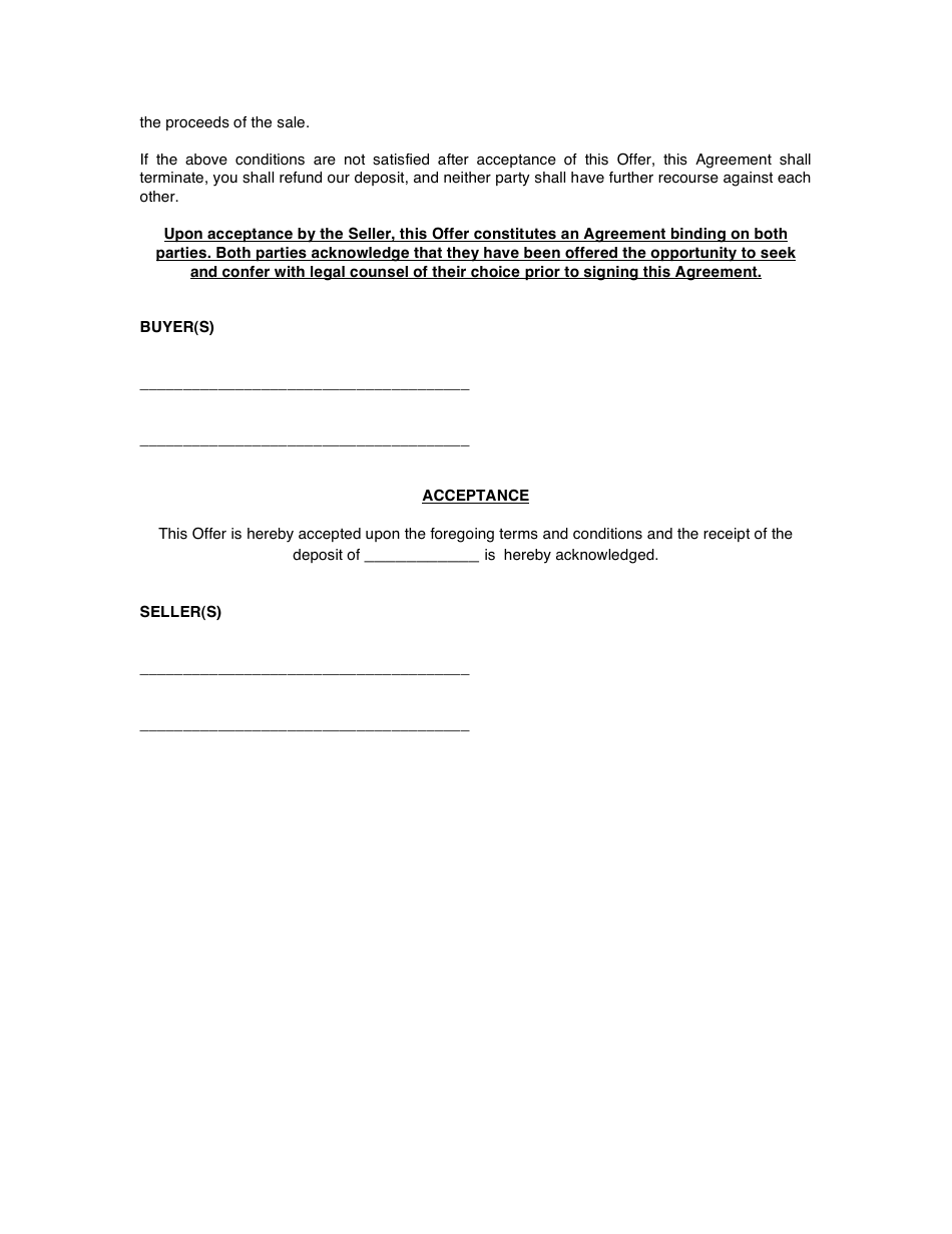 Offer to Purchase Real Estate Form - Fill Out, Sign Online and Download ...