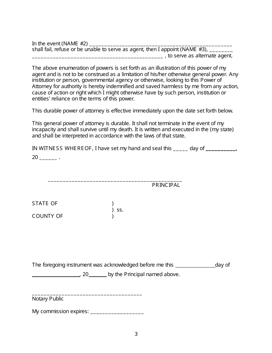 General Durable Power of Attorney Form - Fill Out, Sign Online and ...