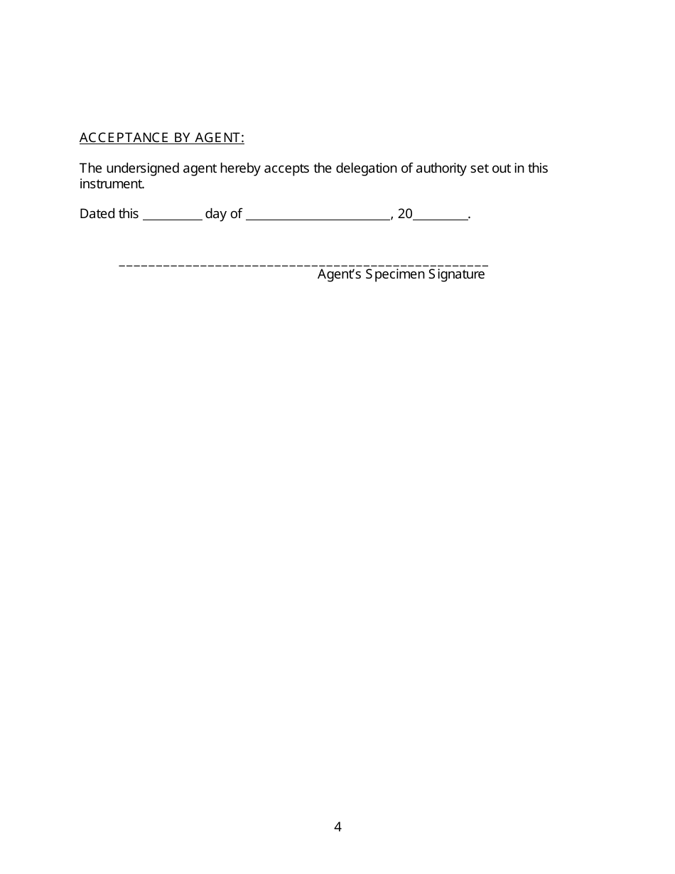 General Durable Power of Attorney Form, Page 4