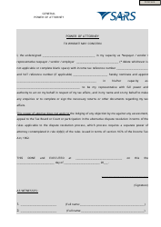 &quot;General Power of Attorney Template - Sars&quot;
